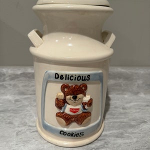Vintage Bear Murial Cookie Jar