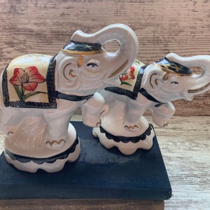 Vintage Porcelain Handpainted Circus Elephant Figurine