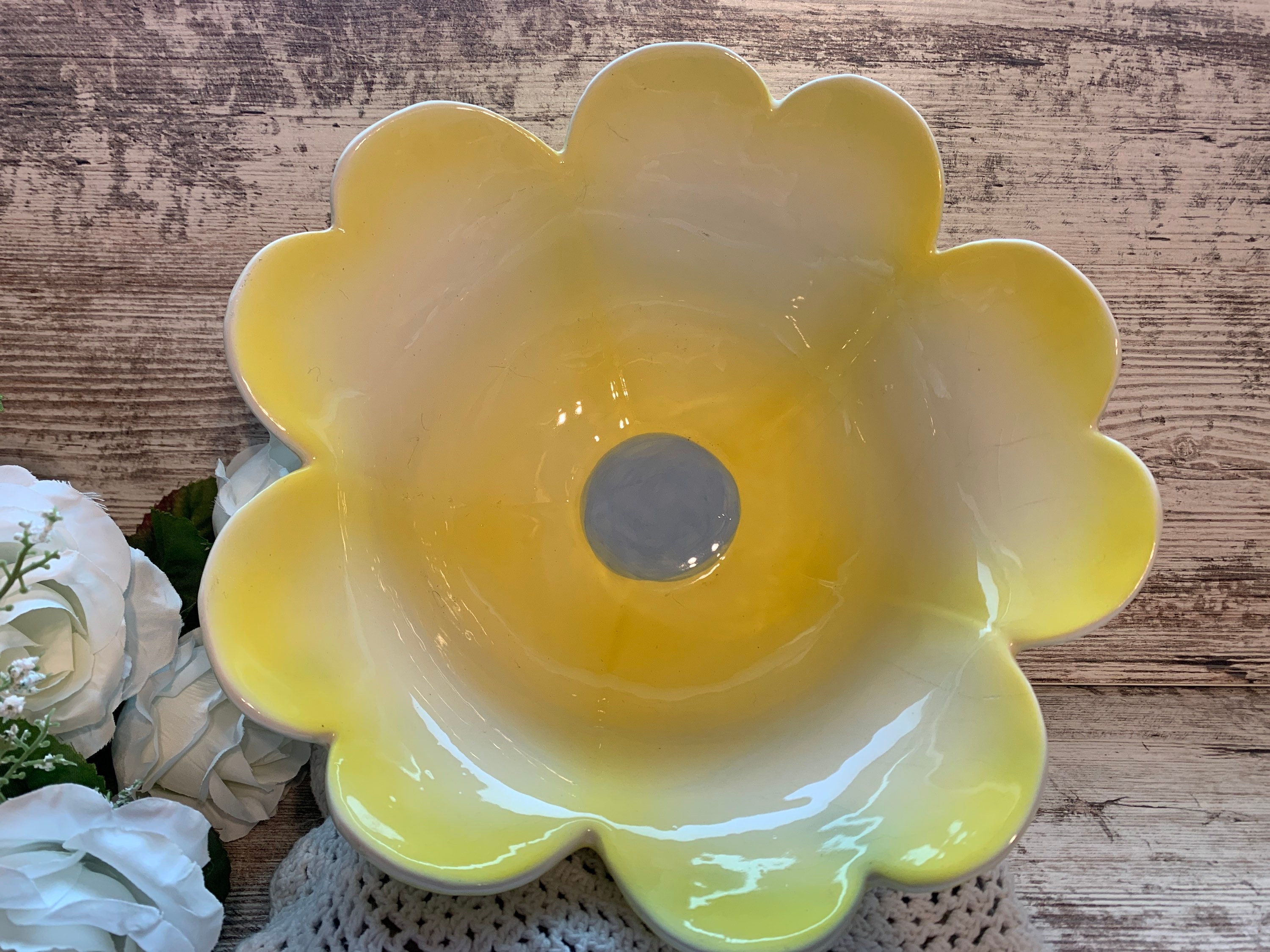 Yellow flower petal bowl