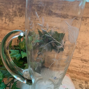Vintage Ice Lip Pitcher Heritage by PRINCESS HOUSE Hand Blown Crystal.