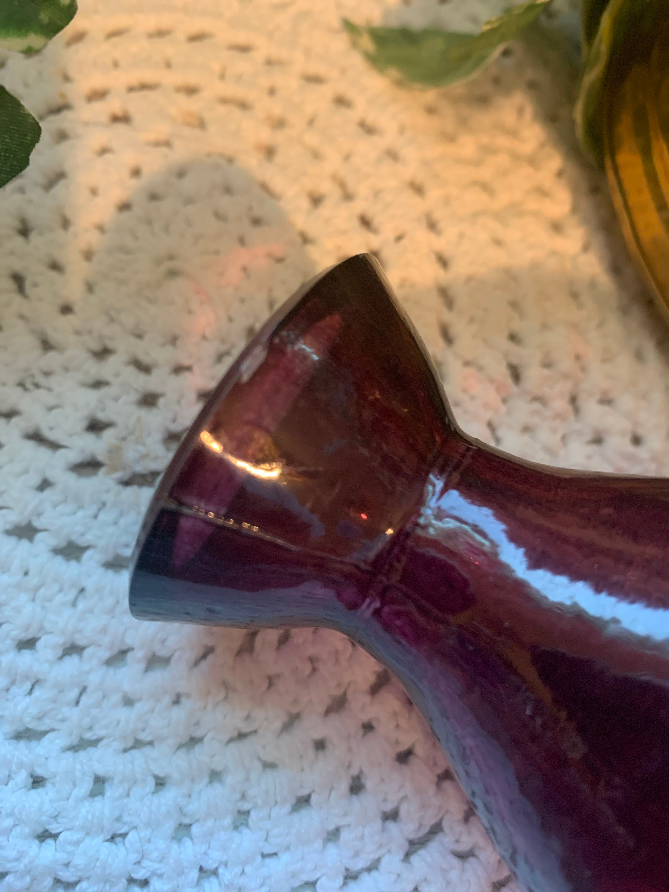 Vintage Purple Vase, Small Bud Vase, Purple Glass, Gift Idea, Purple