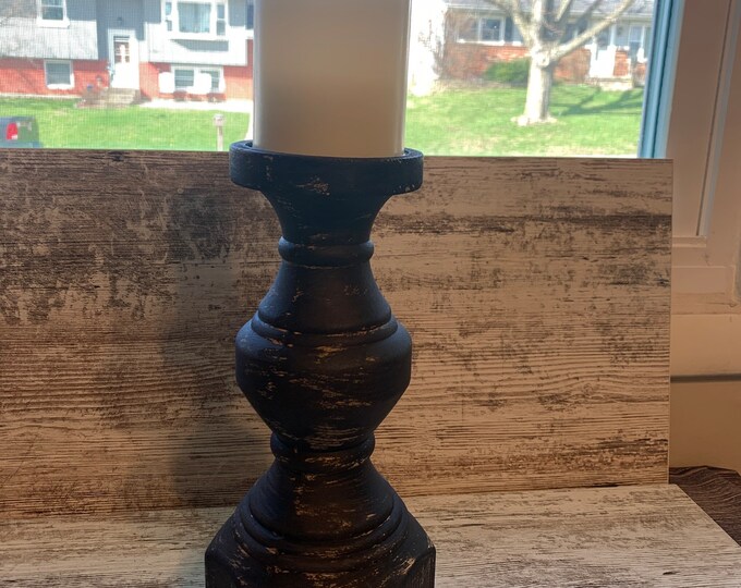 Black Farmhouse Candle Holders, Fluted Candle Holder Set, Rustic Candle