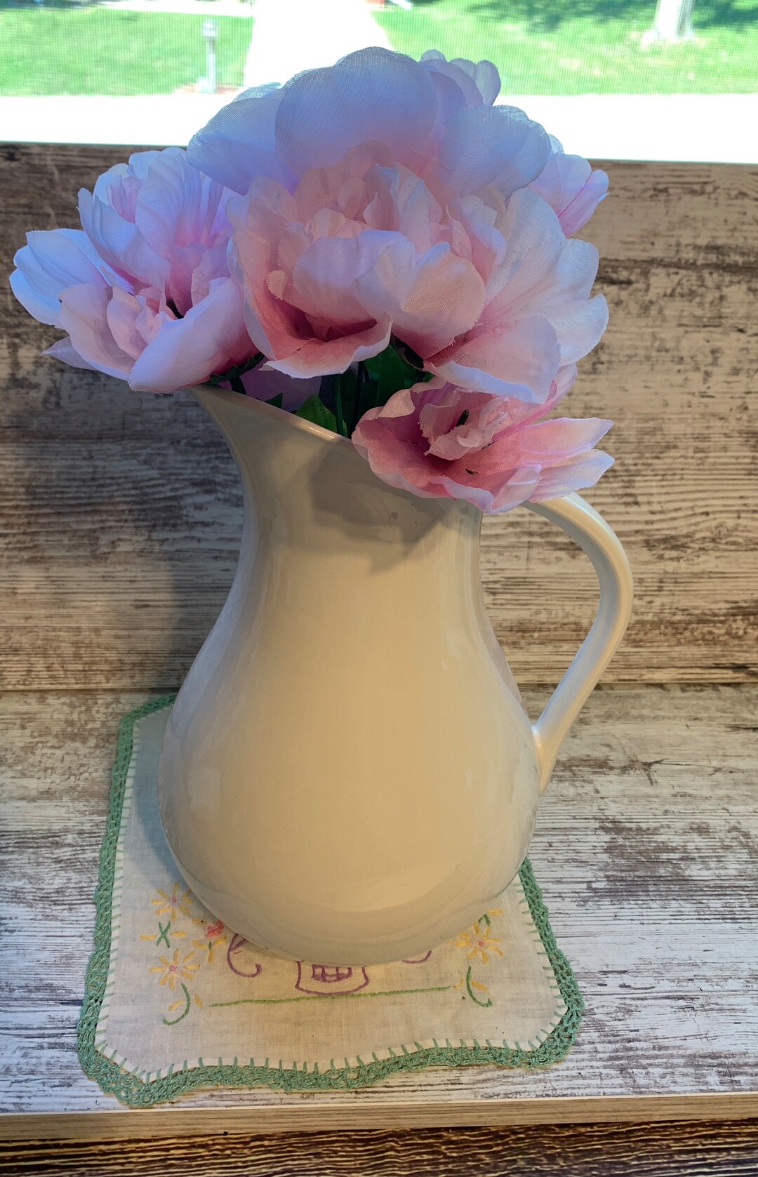 Vintage Simple White Pitcher Vase Ceramic 1970s Holland Mold Etsy