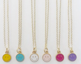 Small Gold Smiley Face Necklace