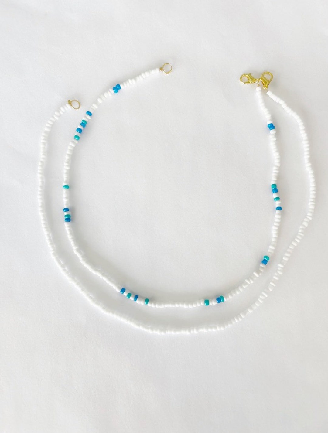 Ocean Seed Bead Necklacedead Bead Necklace Set of Two - Etsy