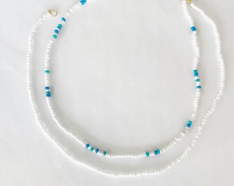 Ocean Colors Beaded Necklace Set, Summer Sead Bead Choker | Coastal Jewelry
