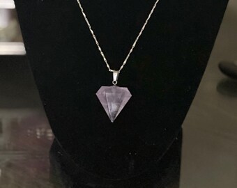 Diamond Shape Amethyst Pendant