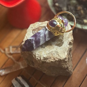 Chevron Amethyst Pendant- Wand for spiritual connection