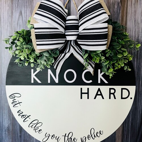 Door Sign With Funny Saying / Go Away Door Hanger / Wreath for Etsy