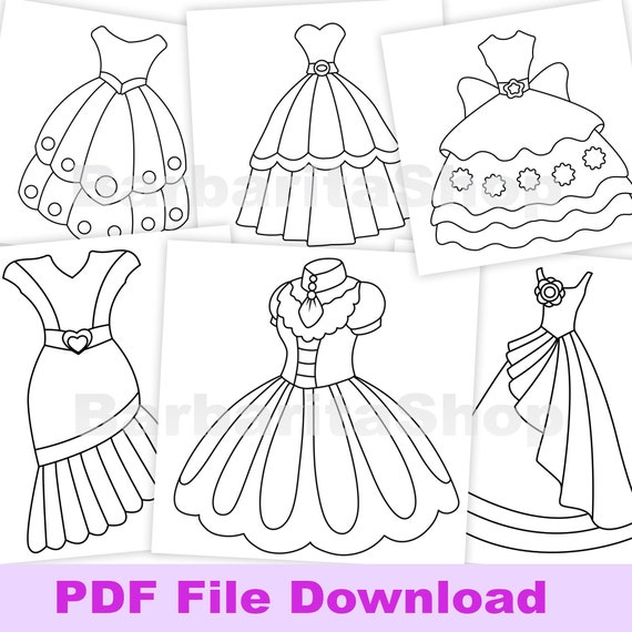 dresses coloring pages