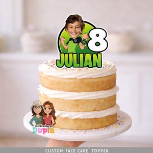 Adorno para tarta de batalla de Alien Fighter – Tema de acción facial personalizado – Descarga digital