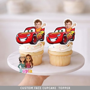 Auto Cupcake Toppers - Gesicht Cupcake Topper -Custom Face- Cupcake Topper- Topper-Geburtstags-Party