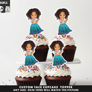 Cupcake Toppers - Face cupcake topper -Custom Face- cupcake Topper- Topper Birthday party