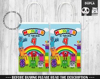 NumberBlocks Bag front label - printable Bag front label - personalized Bag front label