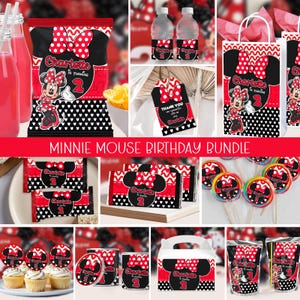 Minnie Mouse-feestbundel - afdrukbare feestbundel - zakje - gepersonaliseerde feestbundel-MM02