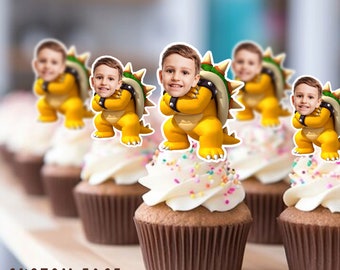 Cupcake Toppers - Custom Face Photo - cupcake Topper- Birthday party