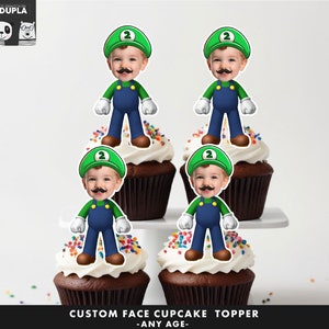 Cupcake Toppers - Face cupcake topper -Custom Face- cupcake Topper- Topper Birthday party
