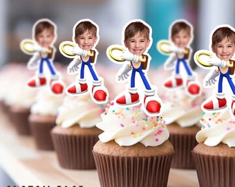 Cupcake Toppers - Custom Face Photo - cupcake Topper- Birthday party