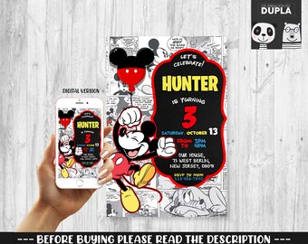 Mickey mouse invitation - printable invitation