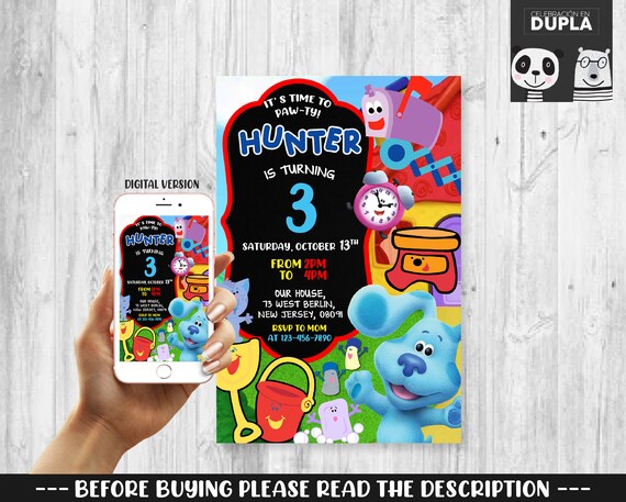 Blues Clues Invitation Printable Invitation - Etsy Australia