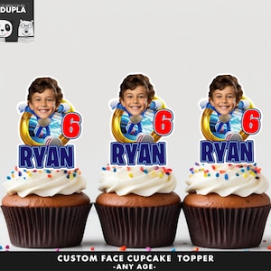 Cupcake Toppers - Face cupcake topper -Custom Face- cupcake Topper- Topper Birthday party