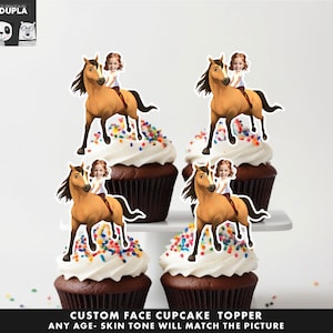 Cupcake Toppers - Face cupcake topper -Custom Face- cupcake Topper- Topper Birthday party