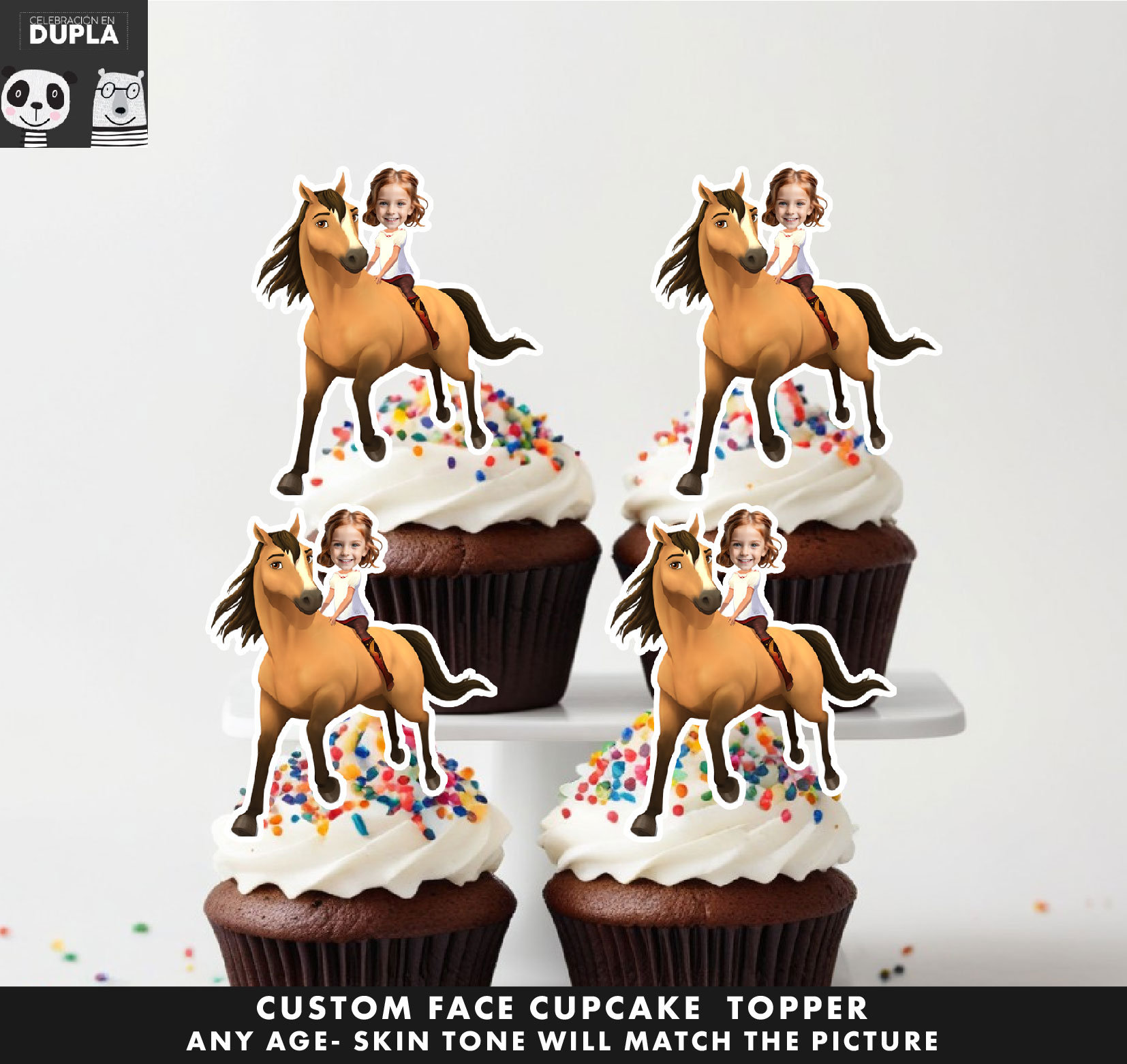 Cupcake Toppers - Face cupcake topper -Custom Face- cupcake Topper- Topper Birthday party