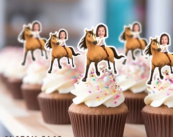 Cupcake Toppers - Custom Face Photo - cupcake Topper- Birthday party