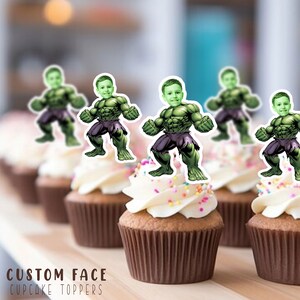 Cupcake Toppers - Custom Face Photo - cupcake Topper- Birthday party