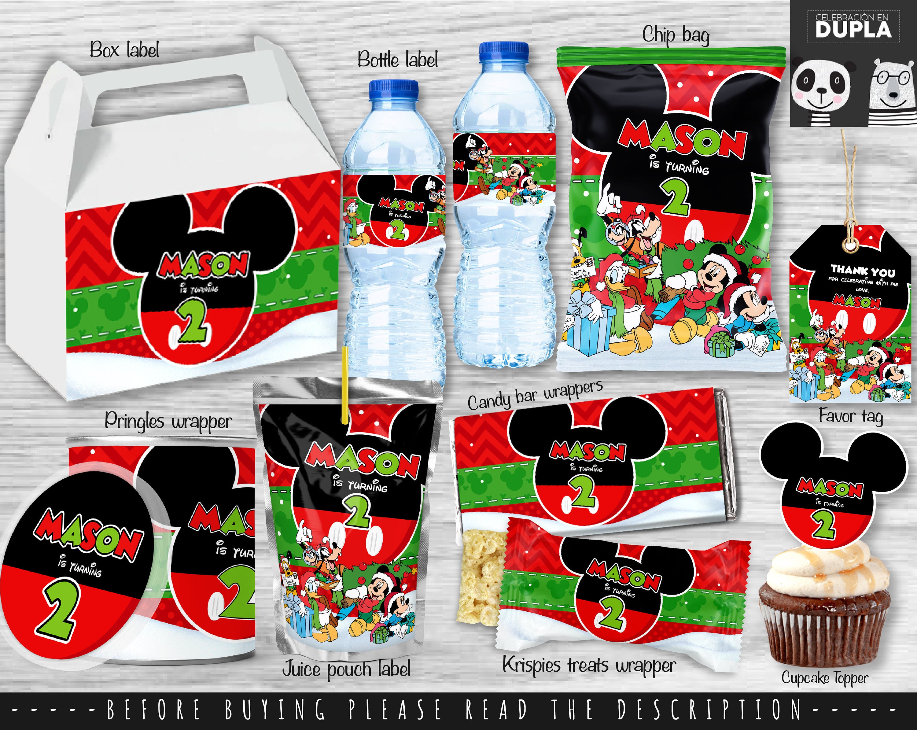 Mickey Mouse Party Bundle Printable Party Bundle Chip Bag Personalized Party Bundle - Etsy