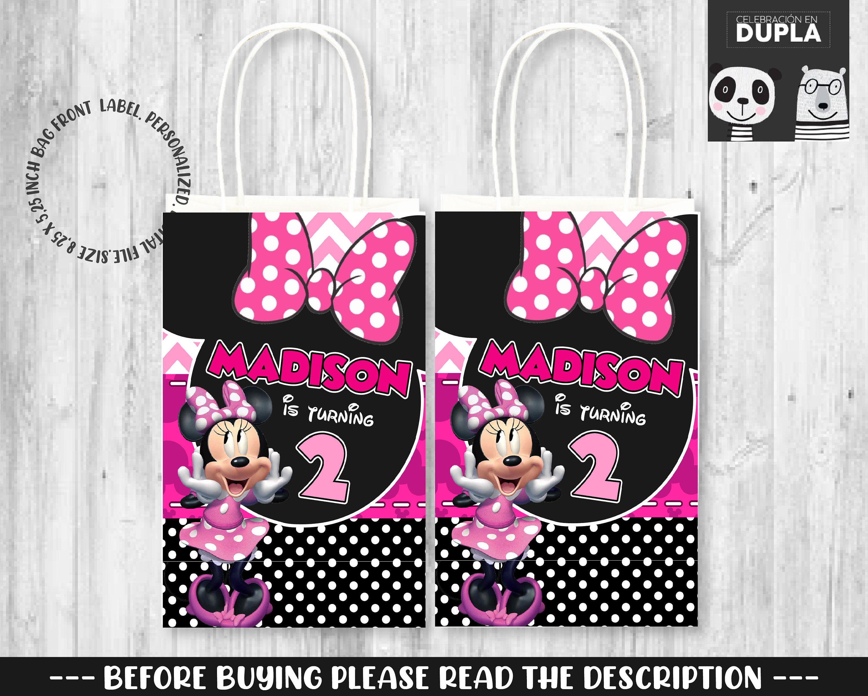 Minnie Mouse Pink Party Bundle Printable Party Bundle Chip Bag Personalized Party Bundle - Etsy