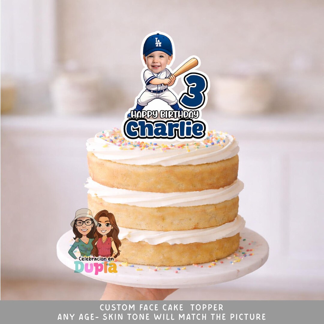 Baseball MVP Cake Topper – Personalized Player Face – Digital Printable ...