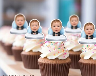 Cupcake Toppers - Custom Face Photo - cupcake Topper- Birthday party