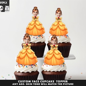 Cupcake Toppers - Gesicht Cupcake Topper -Custom Face- Cupcake Topper- Topper Geburtstagsparty