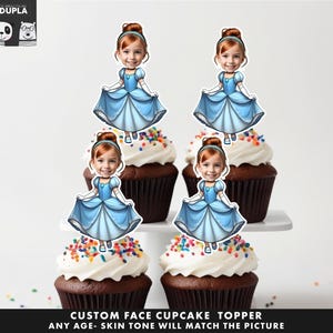 Cupcake Toppers - Face cupcake topper -Custom Face- cupcake Topper- Topper Birthday party