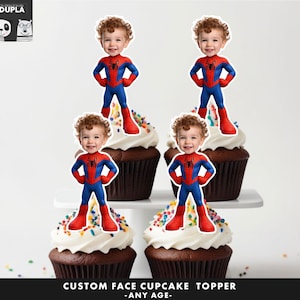 Cupcake Toppers - Face cupcake topper -Custom Face- cupcake Topper- Topper Birthday party
