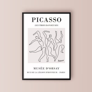 Picasso Art Print, Picasso Three Dancers , Picasso Art Poster, Picasso Line Art, Home Decor Wall Art, Picasso Les Trois Danseuses , Neutral