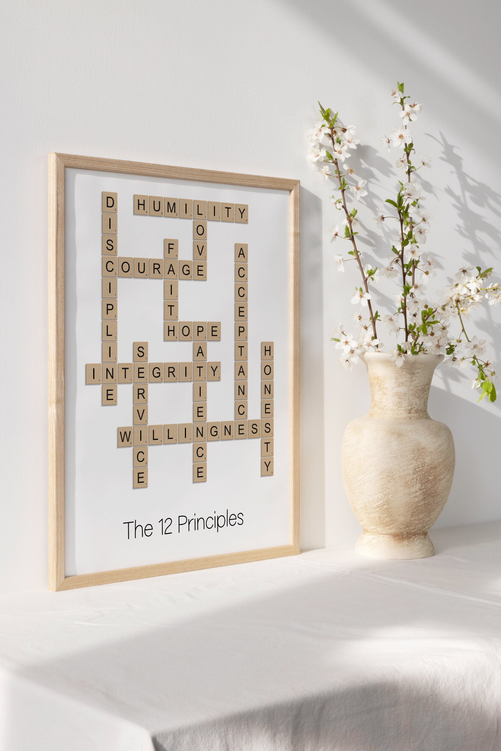 The 12 Principles Scrabble AA Art Recovery Wall Art - Etsy