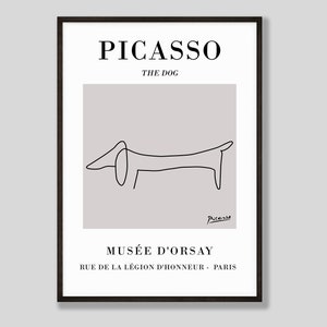 Picasso Art Print, Picasso Le Chien, Picasso Art Poster, Picasso Line Art, Home Decor Wall Art, Picasso The Dog, Neutral Picasso, Dachshund