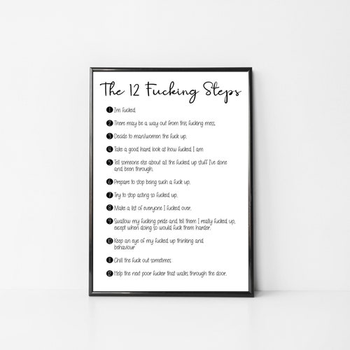 The 12 Steps Poster AA Wall Art Recovery Wall Art Sobriety - Etsy