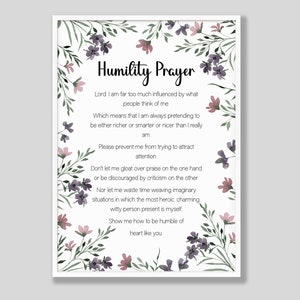 Poster di preghiera dell'umiltà, AA Wall Art, Recovery Wall Art, Sobrietà Wall Art, AA gift, NA Gift, Sobrietà Gift, Religious Print, Spiritual Print