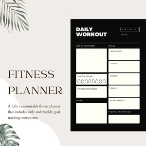 Minimalist Fitness Planner | Workout Planner | Meal Planner