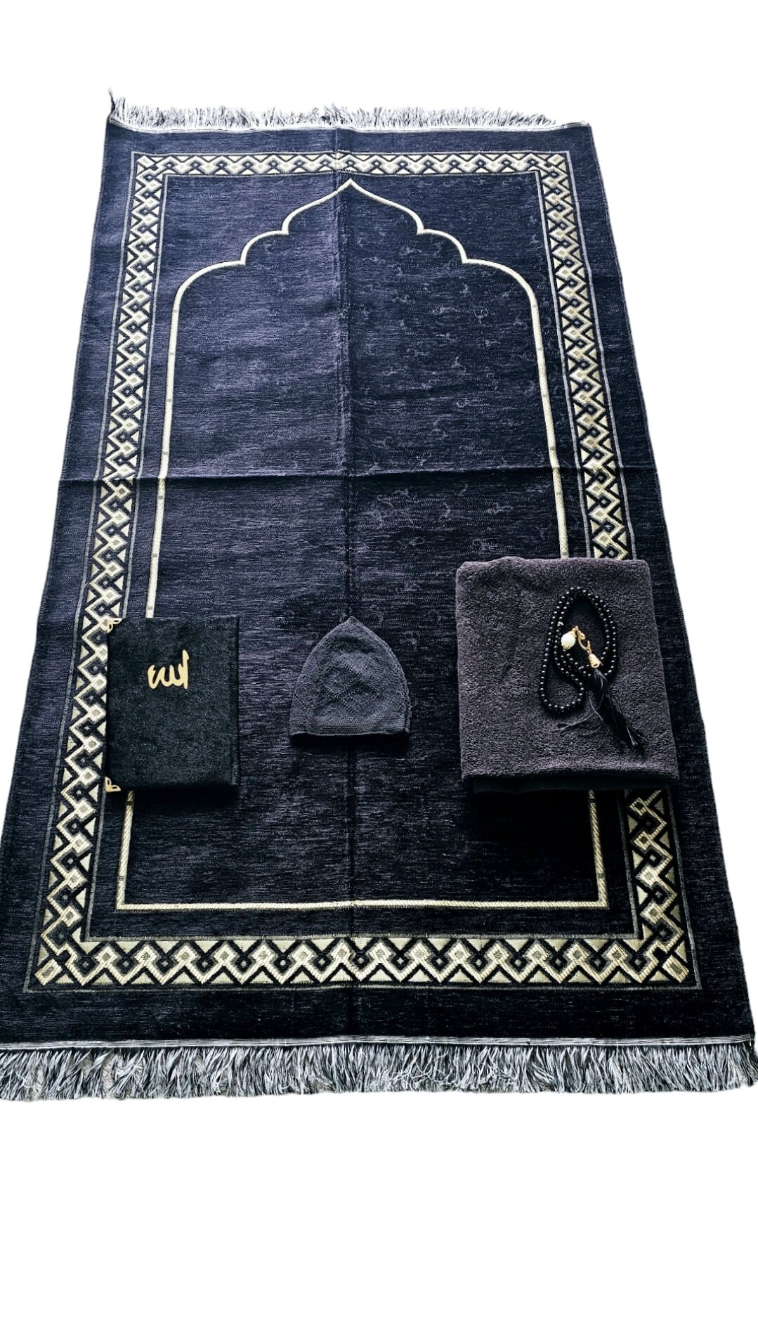 Islamic Personalised Wudhu Towel Prayer Mat Dua Book,hijab,tasbeh Set