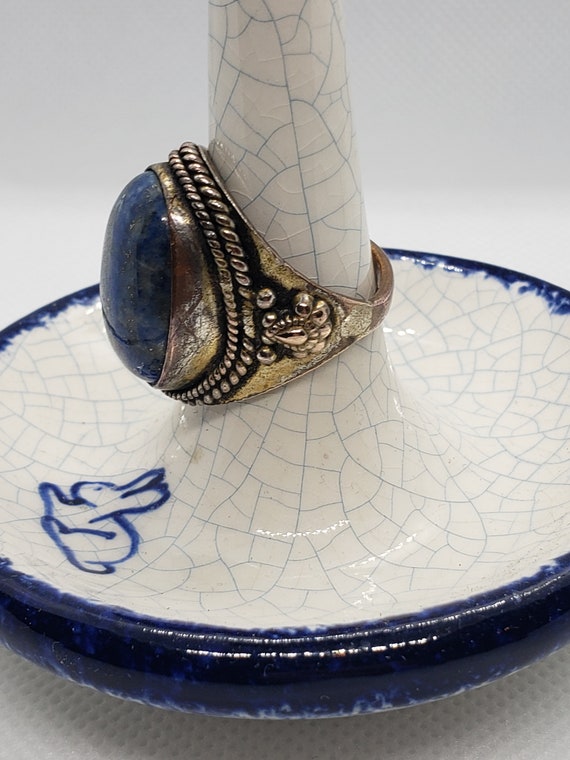 Large Lapis Lazuli Ring, Size 7, Beautiful Blue, … - image 5