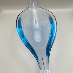 Vintage Ice Blue Scandinavian Glass Bowl: Per Lutken Style
