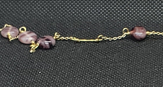 Vintage Purple Handmade Glass Beaded Necklace, Lo… - image 6