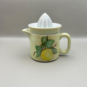 Vintage Hand-Painted Lemon Juicer Pitcher: Citrus Decor