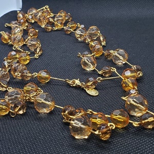 Joan Rivers Beaded Statement Necklace: Topaz Glass, Gold Tone