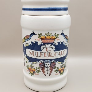 Vintage Delft Holland Apothecary Jar, Nice Condition