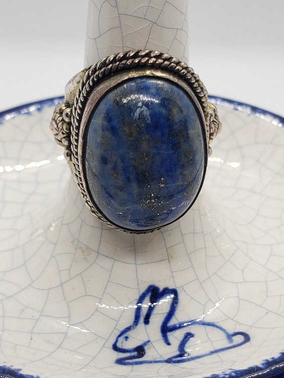 Large Lapis Lazuli Ring, Size 7, Beautiful Blue, … - image 1